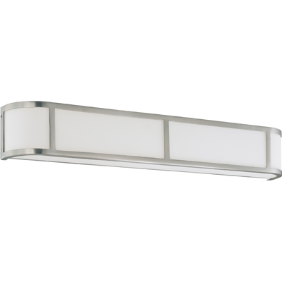 Nuvo Lighting 60/2875  Odeon - 4 Light Wall Sconce with Satin White Glass in Brushed Nickel Finish